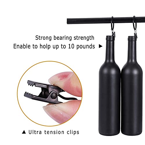 Lansian 20Pack Curtain Rings with Clips, Drapery Clips for Curtain, Drapery Rings with Clips for Hanging Drapery Drapes Bows, 2 inch Interior Diameter, Fits up to 1.8in Curtain Rod, Vintage Black - Image 5