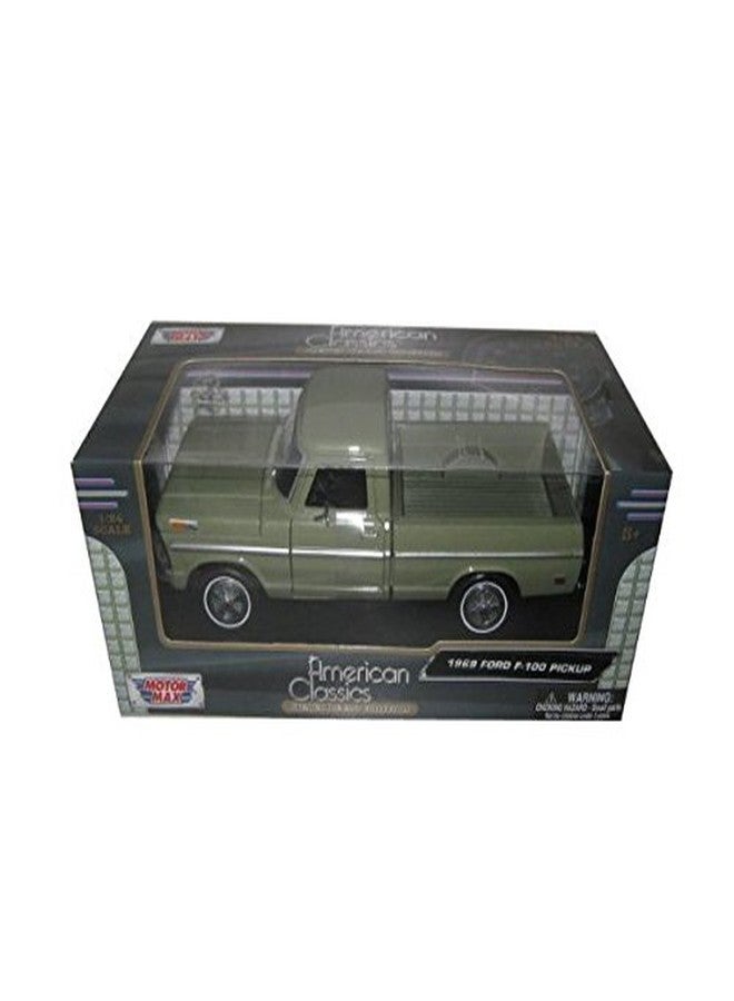 MOTORMAX 1969 Ford F-100 Pickup Truck Green 1/24 by Motormax 79315