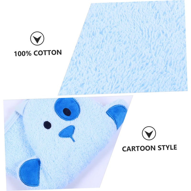 Cartoon Bath Mitts For Babies Soft Cotton Wash Gloves Blue For Boys And Girls - Image 4