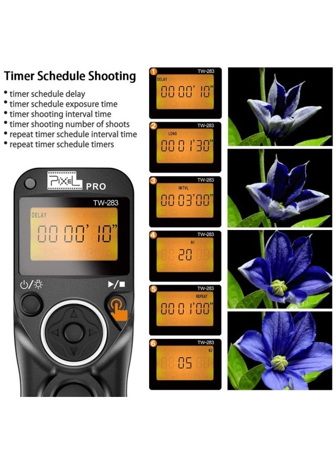 Pixel Wireless Shutter Remote Compatible For Canon  Tw 283 N3 Shutter Remote Control Wireless Remote Shutter Release Timer Compatible For Canon Eos 5D 5D Mark Ii 5D Mark Iii 6D 7D 7D Mark Ii  - Image 3