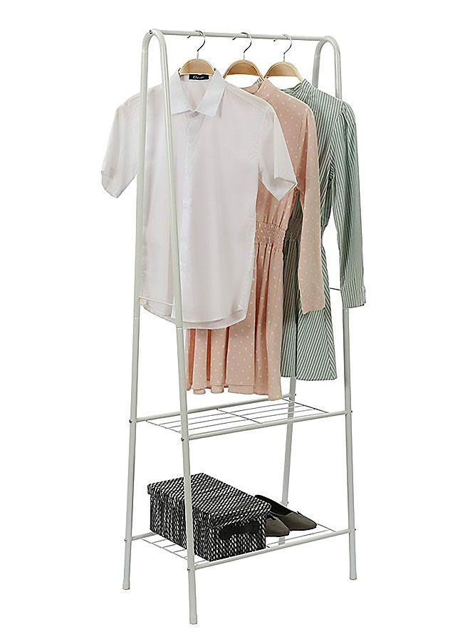 AGD Multi-Function Metal Triangle  Garment Rack White - Image 1