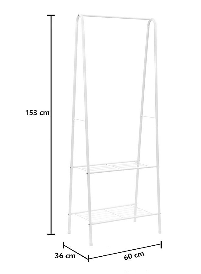 AGD Multi-Function Metal Triangle  Garment Rack White - Image 3