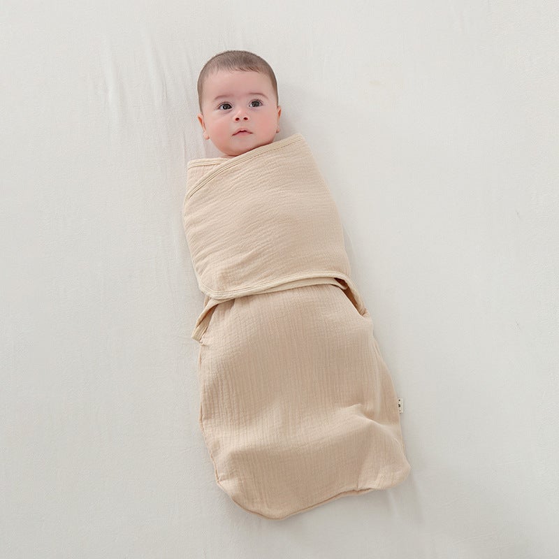 Newborn Baby Anti-Jumping Sleeping Bag Artifact Anti-kick Quilt Spring, Autumn and Winter Pure Cotton Gauze Swaddling Baby Wrap Towel Quilt - Image 4