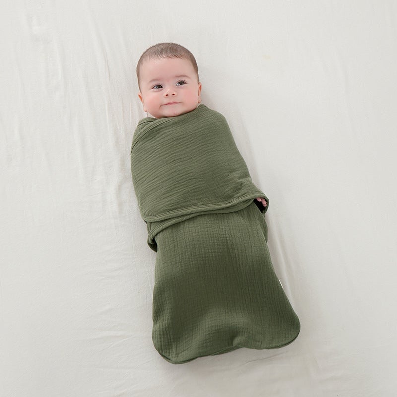 Newborn Baby Anti-Jumping Sleeping Bag Artifact Anti-kick Quilt Spring, Autumn and Winter Pure Cotton Gauze Swaddling Baby Wrap Towel Quilt - Image 2
