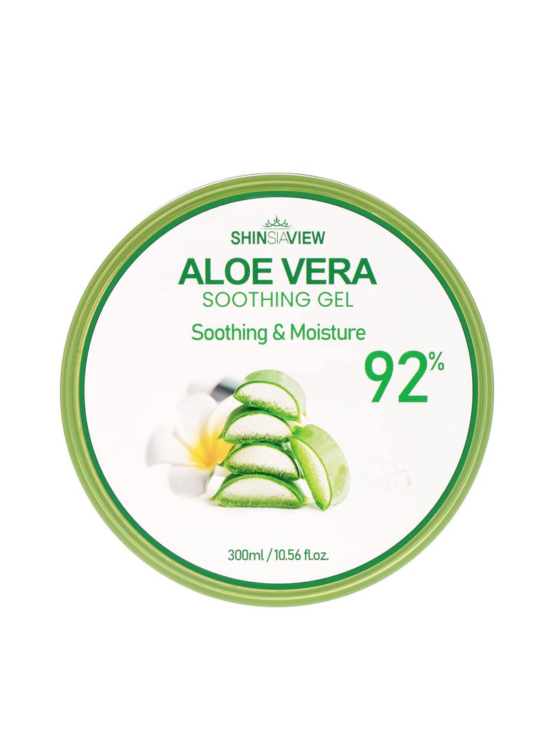 SHINSIAVIEW 92 Aloe Vera Gel with Aloe Essence Skincare Ingredients Soothing Moisturizing Face Body Hair Reparing Sunburn Damaged Skin 