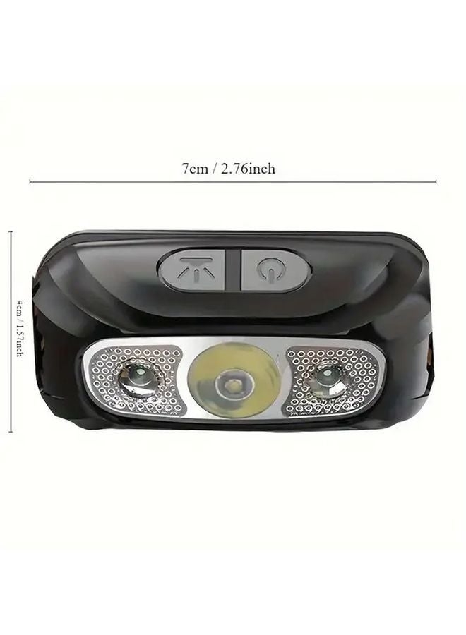Black Induction Sensor LED Headlamp High Brightness Mini USB Rechargeable Flashlight Portable Camping Searchlight - Image 5