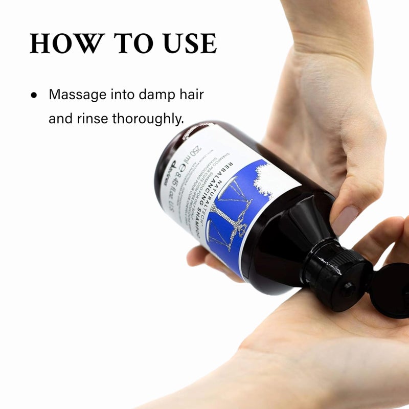 Davines شامبو دافينس ناتشرتك لإعادة التوازن، ينظف فروة الرأس بلطف بينما يساعد في إنتاج الزهم الزائد، يضيف لمعان، 8.45 أونصة سائلة - Image 4