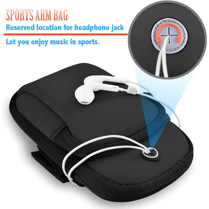 Sunkizzrs® Armband for Running - 6.8 Inch Waterproof Washable Mobile Holder Arm Band for Fitness Gym Outdoor Sports, Armband for iPhone/Vivo/Oppo/Samsung/Sony/Motorola/Xiaomi Redmi (Black) - Image 2