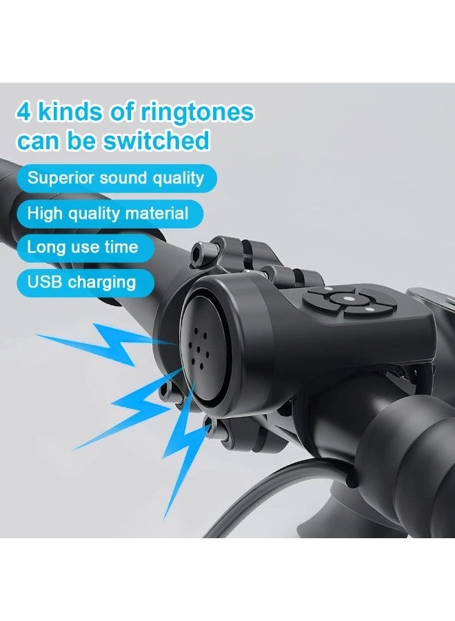شيبشيب بوق دراجة كهربائي جرس دراجة 140 ديسيبل الأعلى صوتًا مع بطارية قابلة لإعادة الشحن 4 أوضاع صوتية مقاوم للماء للدراجات الجبلية/الطريق - Image 2