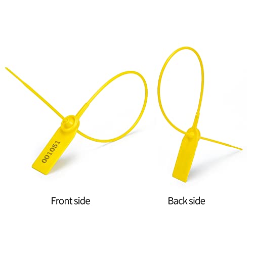 TAGMORE Truck Security Seal Pull Tight Padlock Plastic Numbered Safety Tag Tamper Proof Tie Disposable SelfLocking Seals 145 Length 100pcs Yellow - Image 3