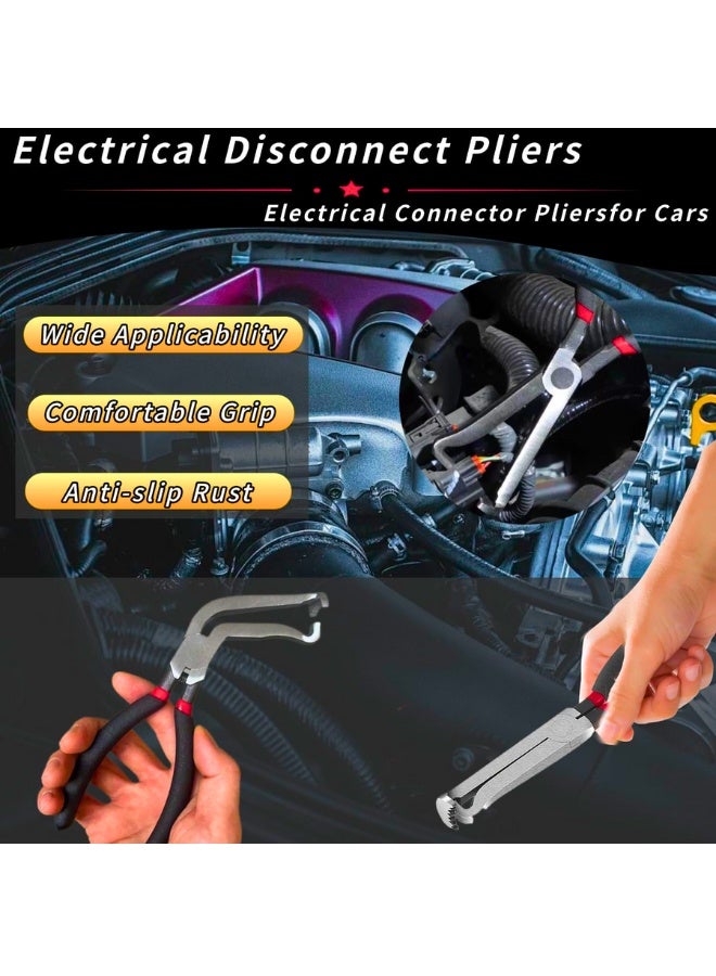 Chase Up Electrical Disconnect Pliers,Electrical Connector Pliers for Cars,Fuel Line Petrol Clip Pipe Pliers, Automotive Hose Disconnect Tools for Push Tab Style Plugs (1*Red60°+1*Red straight) - Image 3