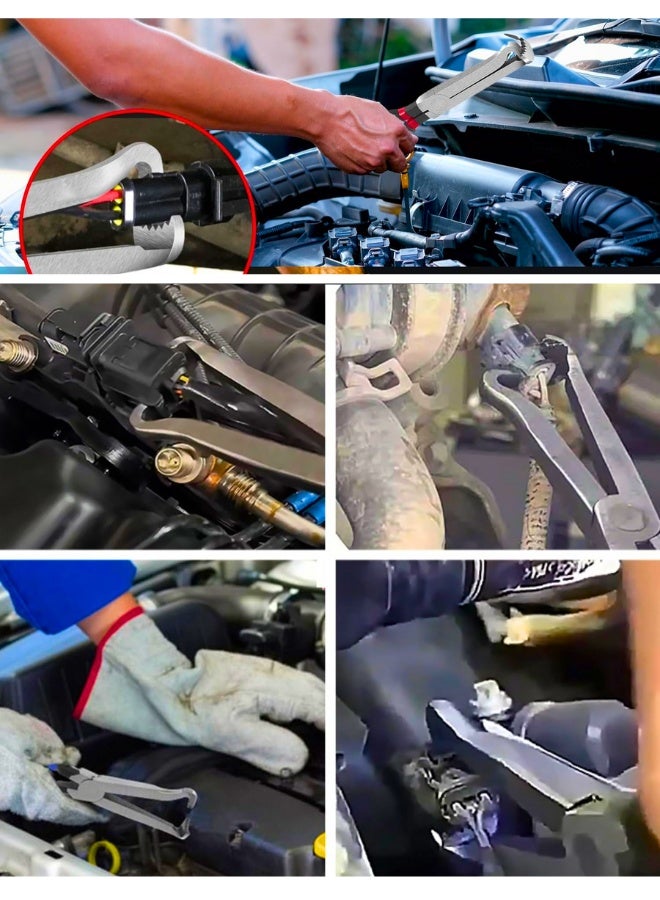 Chase Up Electrical Disconnect Pliers,Electrical Connector Pliers for Cars,Fuel Line Petrol Clip Pipe Pliers, Automotive Hose Disconnect Tools for Push Tab Style Plugs (1*Red60°+1*Red straight) - Image 4