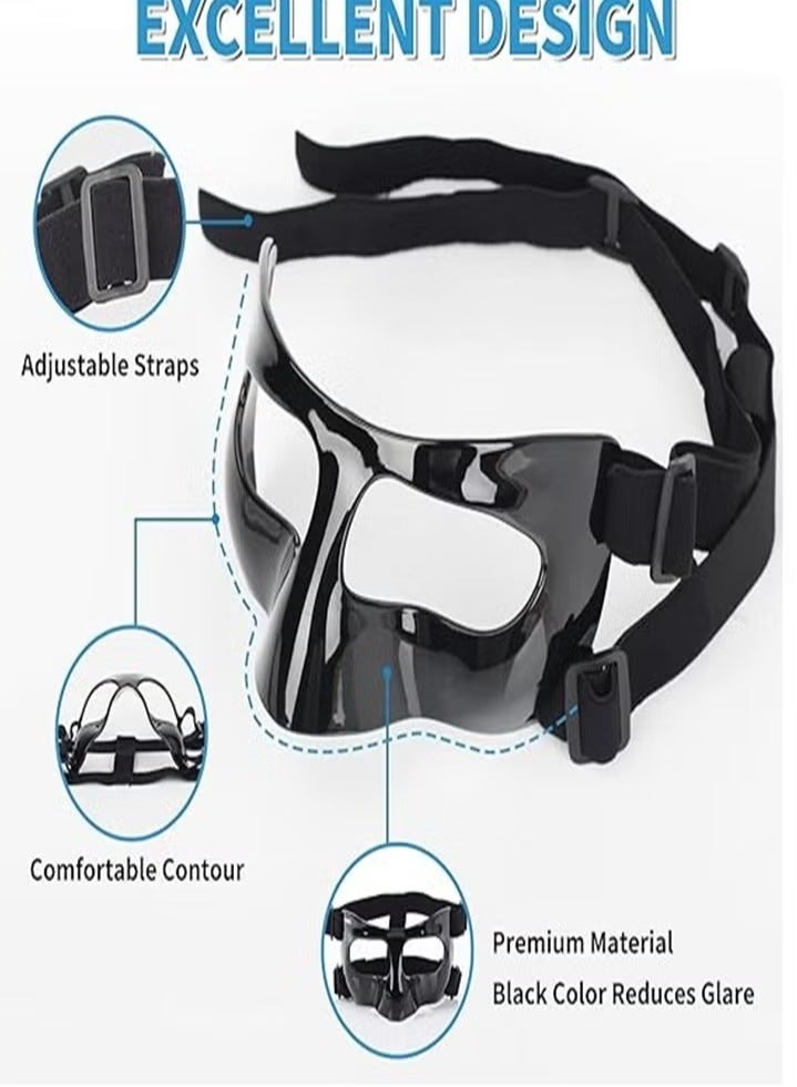 Generic Face Shield Masks for Soccer and basketball Sports, Adjustable for Adults and Teenagers, Suitable for Men and Women （black） - Image 4