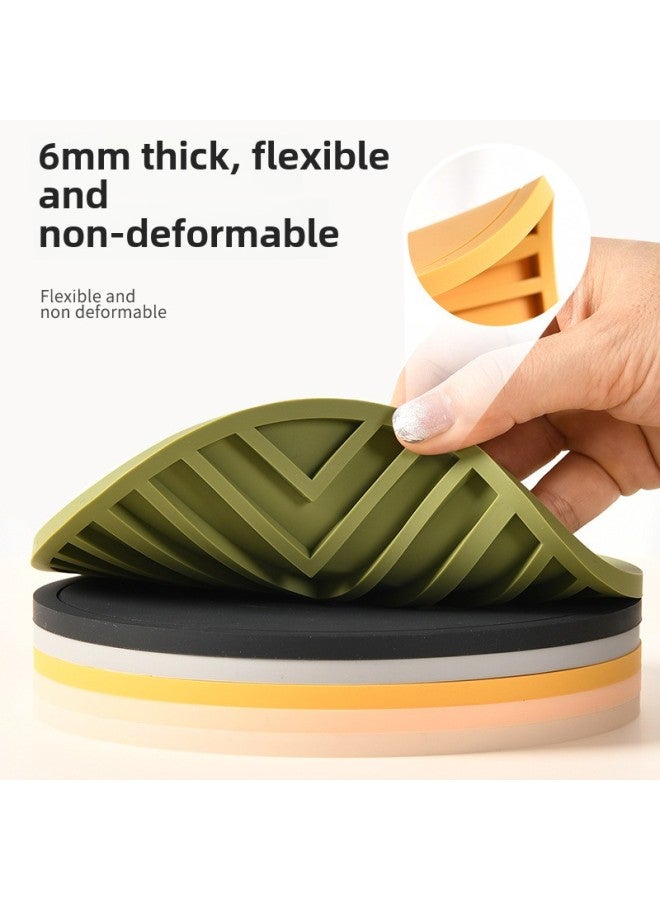High Temperature Resistant Silicone Heat Insulation Pad Dining Table Food Pad Household Anti-scalding Advanced Sense Sand Pot Pad Bowl Tea Cup Pad Thickened-Color:22cm Pot Holder-light Lotus Color  - Image 4