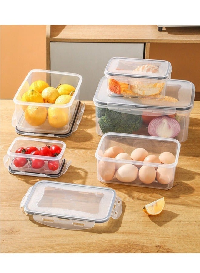 وفوفا 5 قطع من أوعية تخزين الطعام مع أغطية محكمة الإغلاق، مصنوعة من مادة صديقة للبيئة خالية من مادة BPA، تصميم قابل للتدريج للاستخدام في الثلاجة/المطبخ، مجموعة حفظ الطعام سهلة التنظيف، حافظة الطعام (مستطيلة) - Image 2