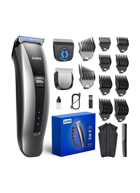 GLAKER Hair Clippers for Men  Cordless 2 in 1 Versatile Hair Trimmer with 10 Guards