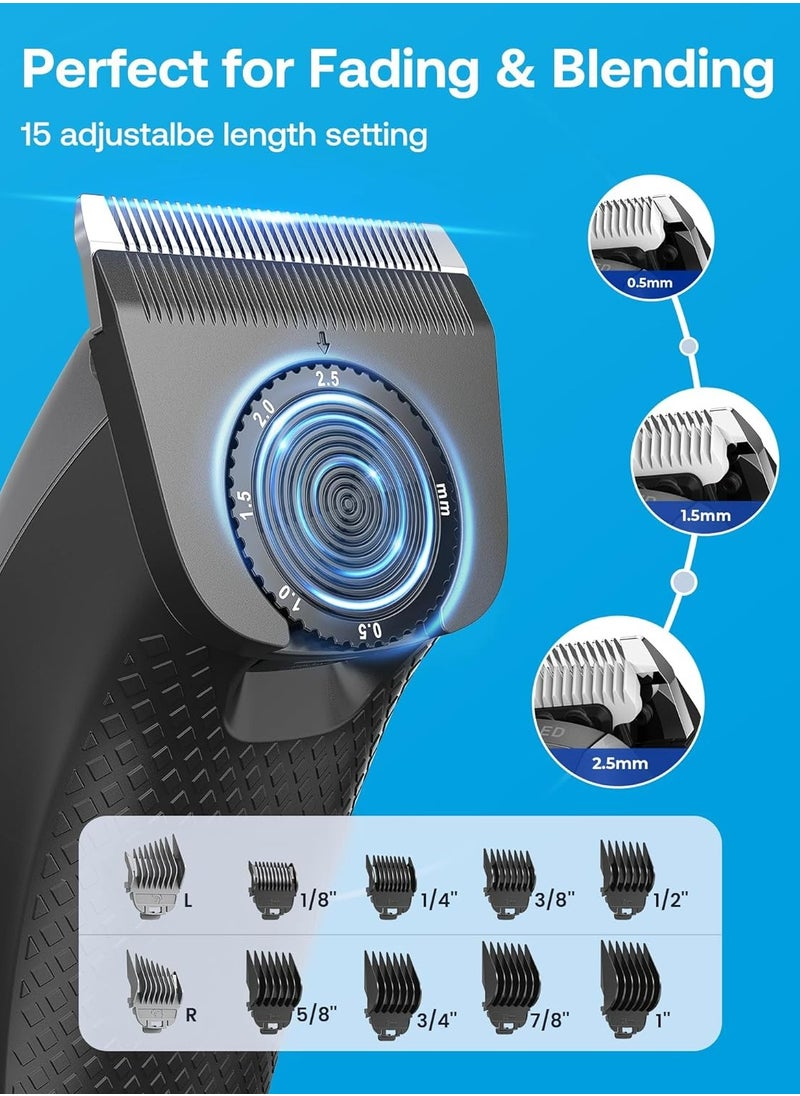 GLAKER Hair Clippers for Men  Cordless 2 in 1 Versatile Hair Trimmer with 10 Guards