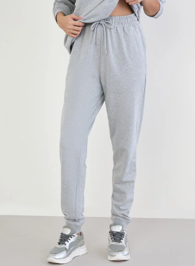 Styli Grey Styli Grey Oversized Longline Sweatshirt and Joggers Co-Ords for Women | Best Price UAE