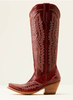 Loquat Cowboy Boots For Women Western Embroidered Cowgirl Boots Chunky Heel Wide Tube Boots Pull on Pointy Toe Vintage Boots Red  - Image 2