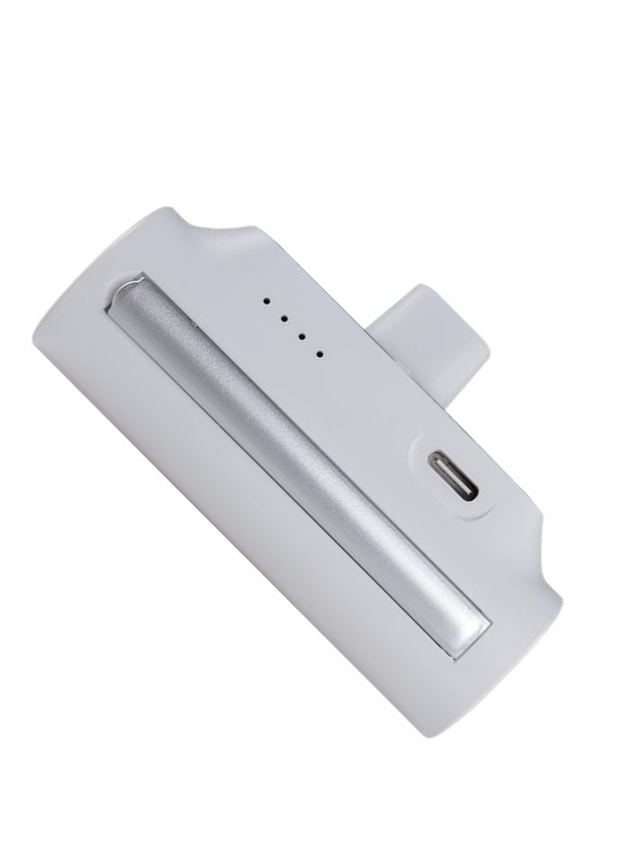 Benks Mini Portable Power Bank BP10 with Built-in USB-C Connector, 5,000mAh Foldable Kickstand Compact Charger for iPhone 15 Series, Samsung Galaxy S22/23/24 Series, Huawei, iPad Pro/Air, AirPods, and more White