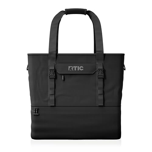 RTIC 2in1 Chillout Bag Soft Insulated Cooler Tote Portable for Lunch Beach Travel Drink Beverage Car Camping Picnic 24Can Capacity Black - Image 1