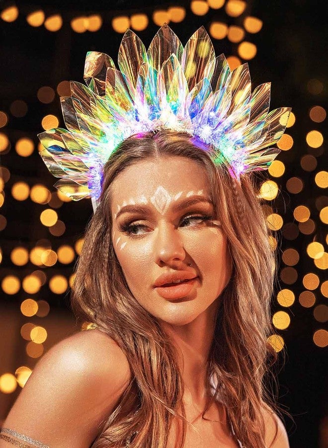 ACEDRE Light Up Headband LED Crown Rave Costume Hair Accessories for Women - Image 3