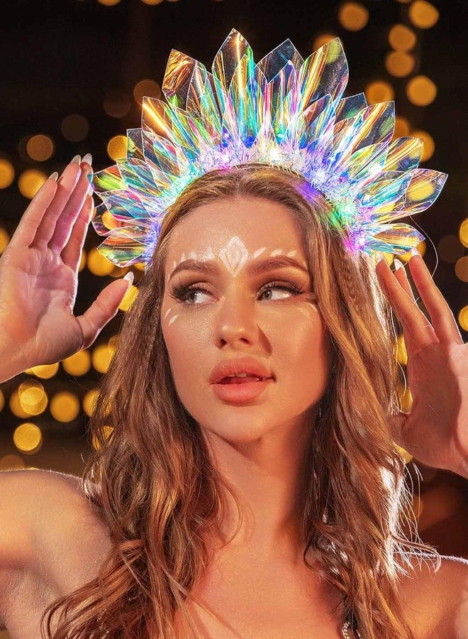 ACEDRE Light Up Headband LED Crown Rave Costume Hair Accessories for Women - Image 5
