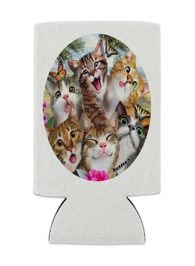 Graphics & More Cats and Butterflies Selfie Can Cooler - Drink Sleeve Hugger Collapsible Insulator - Beverage Insulator (Multicolor, Foam, 16 oz, Fits Standard 12 oz Cans/Bottles) - Image 2