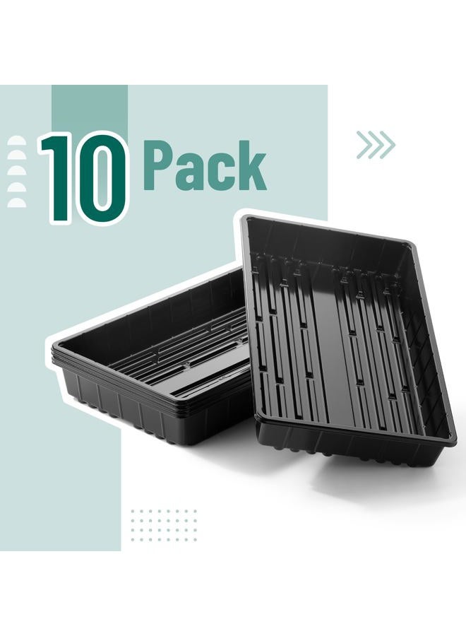 Mr. Pen Plastic Growing Trays, 10 Pack, Black, 17”x10”, Plant Tray, Seed Tray, Seedling Tray, Propagation Tray, Plant Trays for Seedlings, Seedling Starter Trays, Microgreens Growing Trays - Image 2