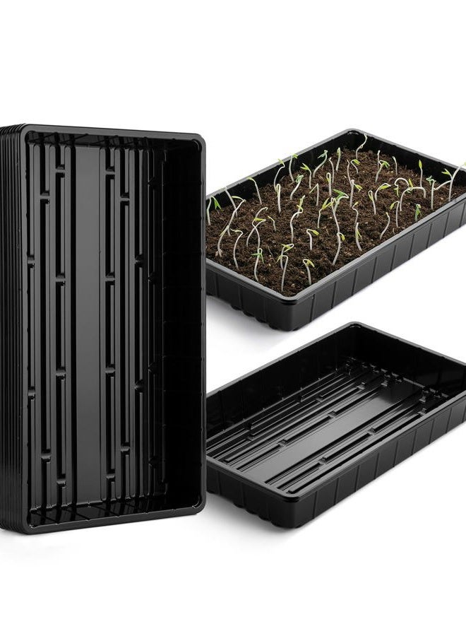 Mr. Pen Plastic Growing Trays, 10 Pack, Black, 17”x10”, Plant Tray, Seed Tray, Seedling Tray, Propagation Tray, Plant Trays for Seedlings, Seedling Starter Trays, Microgreens Growing Trays - Image 1