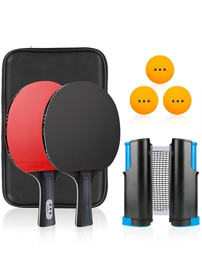 Arabest Ping Pong Paddles Set High-Performance Table Tennis Paddle with Premium Ping Pong Balls With Storage Case 2 Players Table Tennis Racket Set For Indoor & Outdoor Games - Image 1