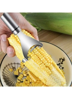 Generic Corn Thresher Peeler Granulator Kitchen Gadget Stainless Steel Corn Thresher with Ergonomic Handle Corn Stripper Corn Cob Stripper Tool Thresher Corn Cutter from the Cob  - Image 1