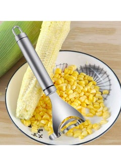 Generic Corn Thresher Peeler Granulator Kitchen Gadget Stainless Steel Corn Thresher with Ergonomic Handle Corn Stripper Corn Cob Stripper Tool Thresher Corn Cutter from the Cob  - Image 4
