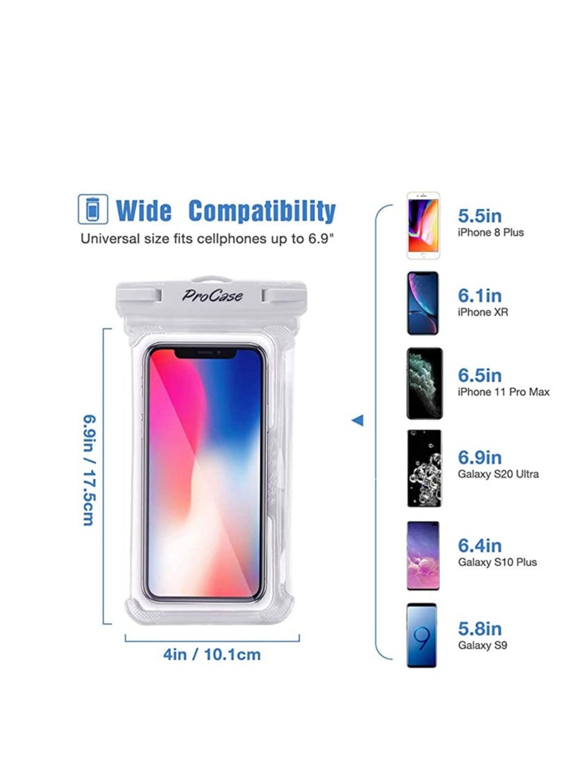 SOLARAE 2 Pack Bingcute Waterproof Phone Pouch Case White Black - Image 3