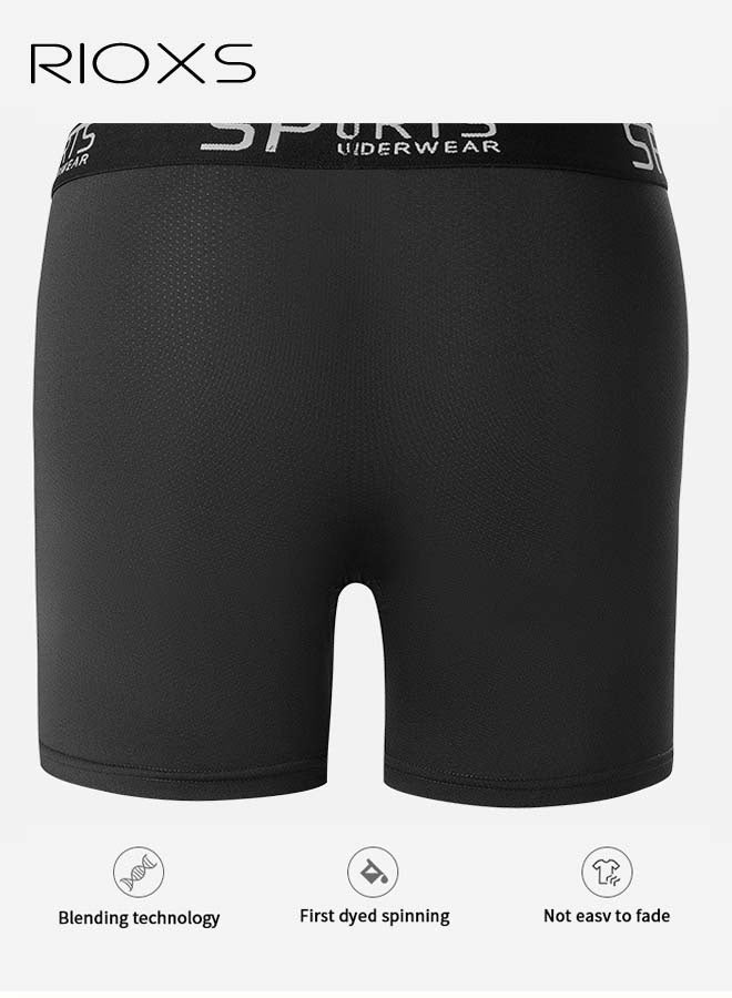 RIOXS 4 Pack Men's Boxer Briefs, Comfortable Cotton Underwears for Men, Classic Cut Mens Briefs with Pouch Support, Moisture Wicking Breathable Mens Briefs with Elastic Waistband, Flexible Cozy Briefs, Mens Soild Color Stretch Underpanties for Working Out, Commuting, or Relaxing at Home - Image 5