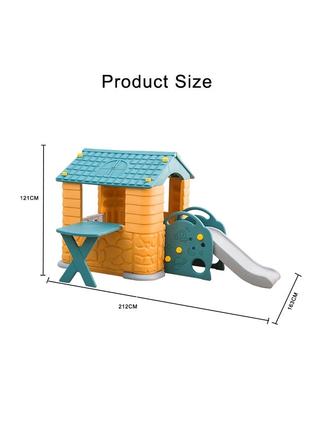 جساي تويز منزل حديقة بلاستيكي يحتوي على أدوات لعب أطفال داخل المنزل لعب مع شرائح ومنضدة - Image 2