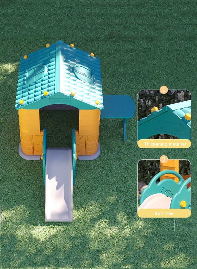 جساي تويز منزل حديقة بلاستيكي يحتوي على أدوات لعب أطفال داخل المنزل لعب مع شرائح ومنضدة - Image 4