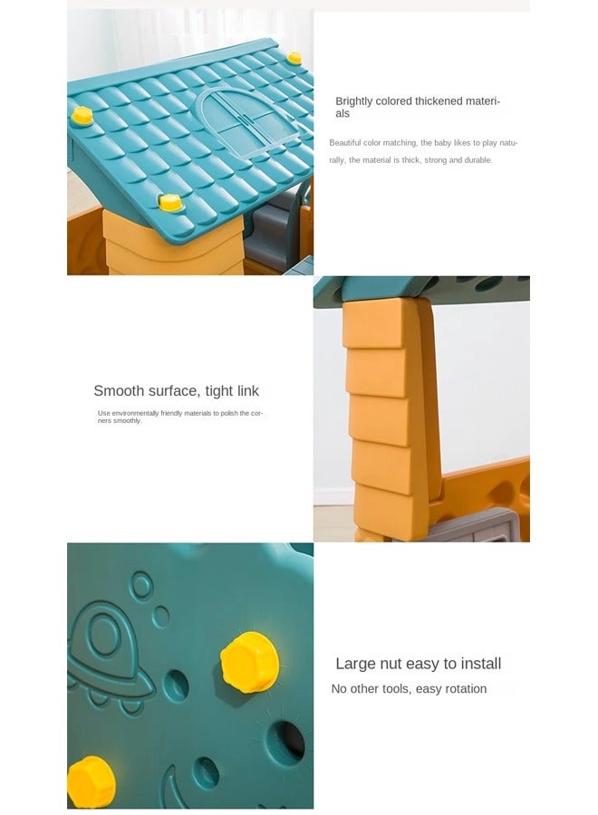 جساي تويز منزل حديقة بلاستيكي يحتوي على أدوات لعب أطفال داخل المنزل لعب مع شرائح ومنضدة - Image 5