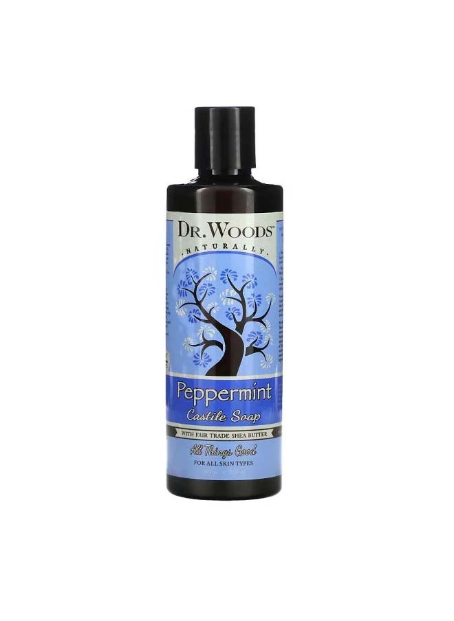 Dr. Woods Peppermint Castile Soap with Fair Trade Shea Butter 8 fl oz 236 ml  - Image 1