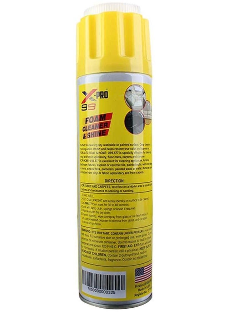 X-Pro Multi-Purpose Foam Cleaner & Shine – 600g | All-in-One Interior Restorer for Cars & Home | UV Protection | Effortlessly Removes Dirt & Grime - Image 2