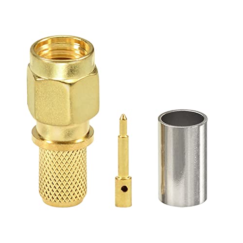 Eightwood 10pcs SMA Male Plug Crimp RF Connector Straight for LMR240 RG8X Coax Cable 50 ohm - Image 4