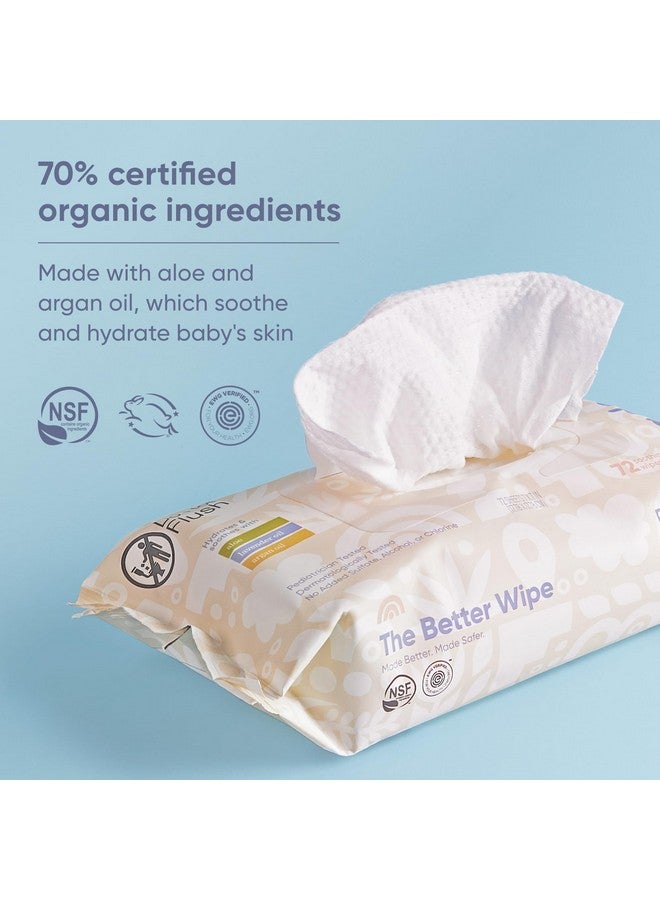 MADE OF MADE OF Organic Sensitive Baby Wipes, Hypoallergenic Soothing Sensitive Skin Wipes, Fragrance-Free, Chemical-Free, Alcohol-Free, Water Based Aloe and Argan Oil, Made in the USA, 72 Count (Pack of 1) - Image 3
