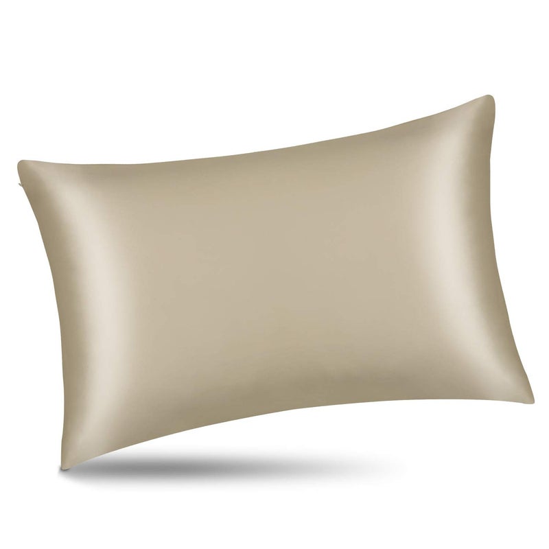 ALASKA BEAR King Size Silk Pillowcase Random Color Silk Scrunchie Gift Set for Beauty Sleep (1, Beige) - Image 2