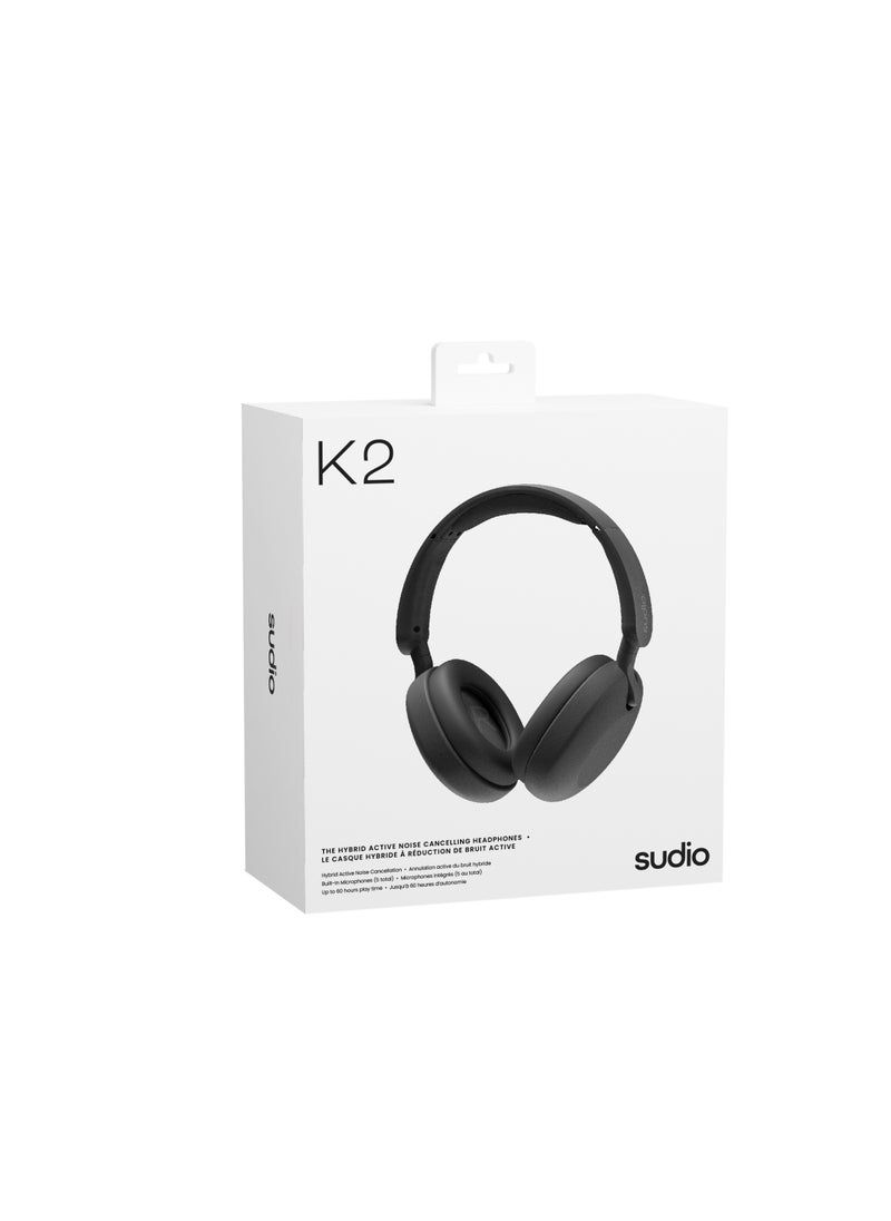Sudio - Sudio K2 Wireless Headphones with Bluetooth 5.3, Hybrid ANC, Built-in Microphones, 60h Playtime, USB-C Charging (Black) - Image 1