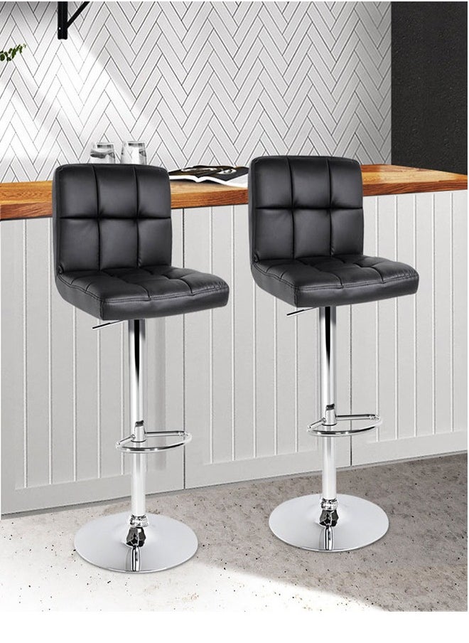 GoldenLike Bar Stool with Footrest,Pu Leather Swivel Barstools,Height Adjustable Bar Stool Chairs,Morden Kitchen Chair with Backrest,Counter Height Chairs Island Chair for Pub Kitchen(Set of 2)  - Image 1