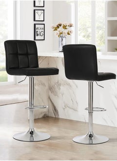 GoldenLike Bar Stool with Footrest,Pu Leather Swivel Barstools,Height Adjustable Bar Stool Chairs,Morden Kitchen Chair with Backrest,Counter Height Chairs Island Chair for Pub Kitchen(Set of 2)  - Image 2