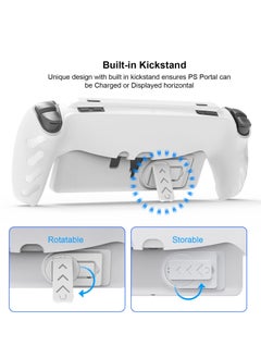 SYOSI Full Protective Case Compatible with Playstation Portal Remote Player, PS5 Portal Case with Detachable Front Shell Cover, Back Cover Case (Built-in Kickstand) for Ps Portal Accessories (White)  - Image 4