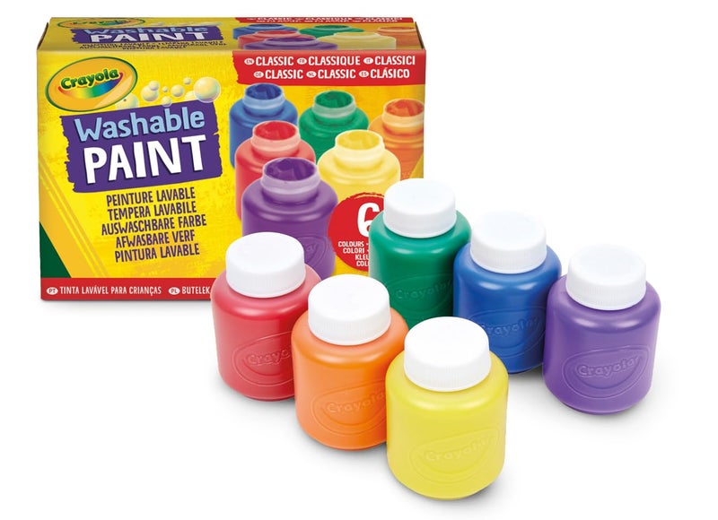 Crayola Washable Kids Paint, 6 Count, Kids At Home Activities, Painting Supplies, Gift, Assorted - Image 1