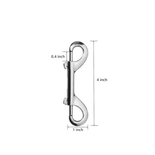 LuoQiuFa 2 PCS Double Ended Snaps, 4 Inch Zinc Alloy Trigger Metal Clip, Silver Double Ended Snap Hooks for Pet Dog Leash, Key Holder, Carabiner, Home, Farm. - Image 2