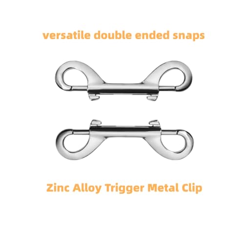 LuoQiuFa 2 PCS Double Ended Snaps, 4 Inch Zinc Alloy Trigger Metal Clip, Silver Double Ended Snap Hooks for Pet Dog Leash, Key Holder, Carabiner, Home, Farm. - Image 4